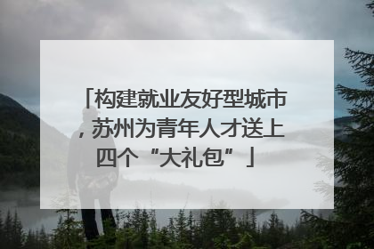 构建就业友好型城市，苏州为青年人才送上四个“大礼包”