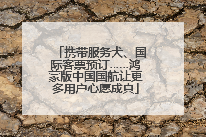 携带服务犬、国际客票预订……鸿蒙版中国国航让更多用户心愿成真