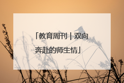 教育周刊｜双向奔赴的师生情