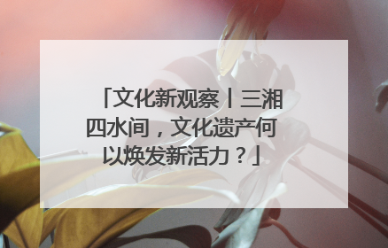 文化新观察丨三湘四水间，文化遗产何以焕发新活力？