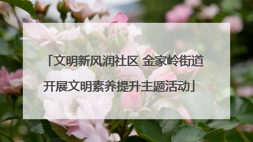 文明新风润社区 金家岭街道开展文明素养提升主题活动