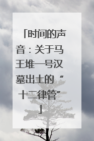 时间的声音：关于马王堆一号汉墓出土的“十二律管”