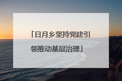 日月乡坚持党建引领推动基层治理