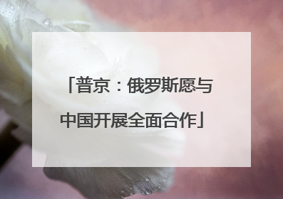 普京：俄罗斯愿与中国开展全面合作