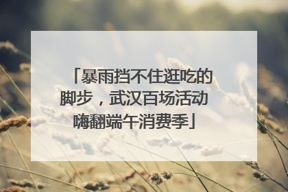 暴雨挡不住逛吃的脚步，武汉百场活动嗨翻端午消费季