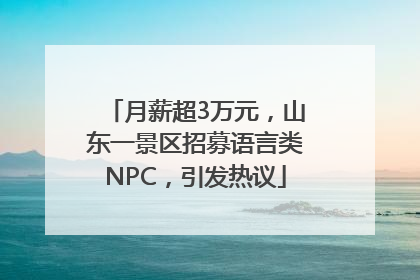 月薪超3万元，山东一景区招募语言类NPC，引发热议