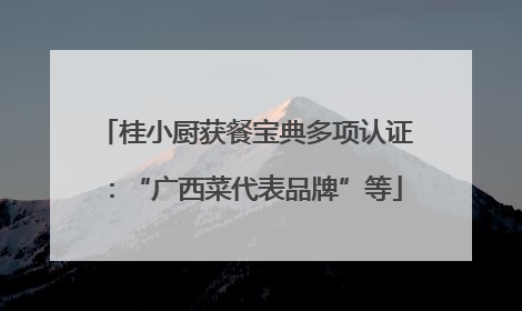 桂小厨获餐宝典多项认证：“广西菜代表品牌”等