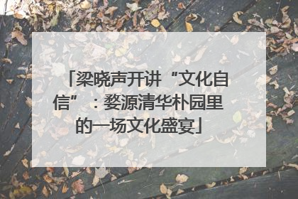 梁晓声开讲“文化自信”：婺源清华朴园里的一场文化盛宴