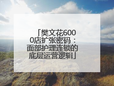 樊文花6000店扩张密码：面部护理连锁的底层运营逻辑