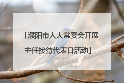 濮阳市人大常委会开展主任接待代表日活动