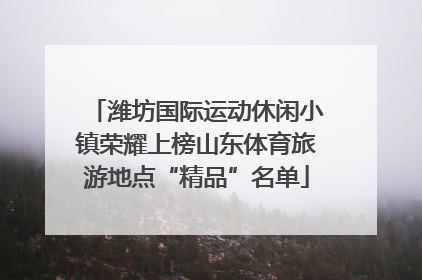 潍坊国际运动休闲小镇荣耀上榜山东体育旅游地点“精品”名单