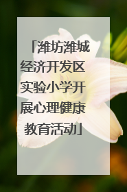 潍坊潍城经济开发区实验小学开展心理健康教育活动