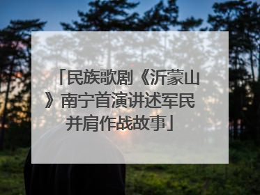 民族歌剧《沂蒙山》南宁首演讲述军民并肩作战故事