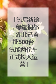 氢启新途，绿耀铜都：湖北省首批500台氢能两轮车正式投入运营
