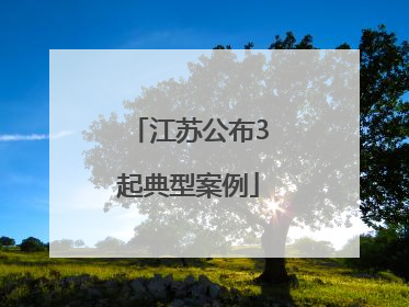 江苏公布3起典型案例