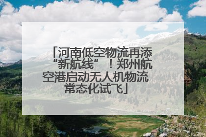 河南低空物流再添“新航线”！郑州航空港启动无人机物流常态化试飞
