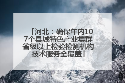 河北：确保年内107个县域特色产业集群省级以上检验检测机构技术服务全覆盖