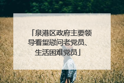 泉港区政府主要领导看望慰问老党员、生活困难党员