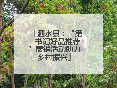 泗水县：“第一书记好品推荐”展销活动助力乡村振兴