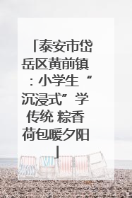 泰安市岱岳区黄前镇：小学生“沉浸式”学传统 粽香荷包暖夕阳