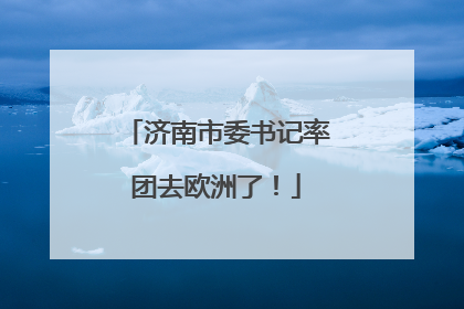 济南市委书记率团去欧洲了！