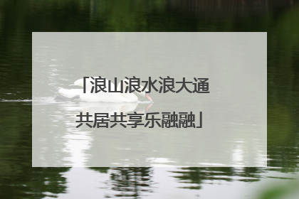 浪山浪水浪大通 共居共享乐融融