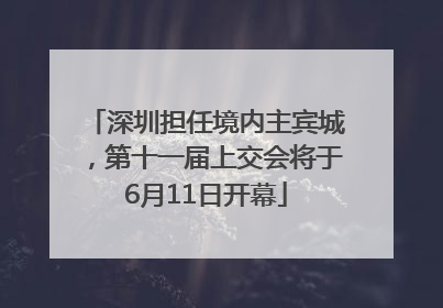 深圳担任境内主宾城，第十一届上交会将于6月11日开幕