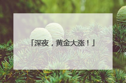 深夜，黄金大涨！