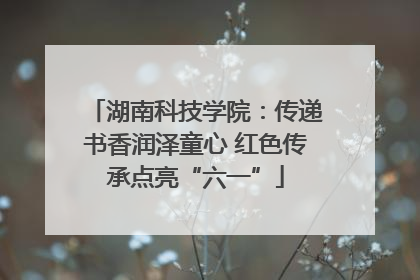 湖南科技学院：传递书香润泽童心 红色传承点亮“六一”