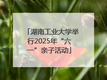 湖南工业大学举行2025年“六一”亲子活动