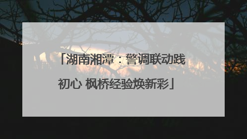 湖南湘潭：警调联动践初心 枫桥经验焕新彩