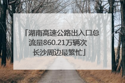 湖南高速公路出入口总流量860.21万辆次 长沙周边最繁忙