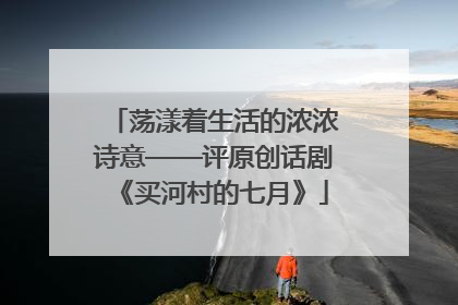 荡漾着生活的浓浓诗意——评原创话剧《买河村的七月》