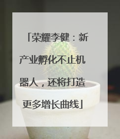 荣耀李健：新产业孵化不止机器人，还将打造更多增长曲线