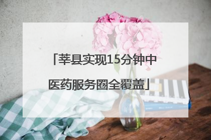 莘县实现15分钟中医药服务圈全覆盖