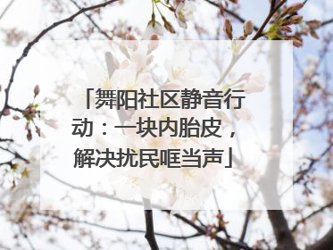 舞阳社区静音行动：一块内胎皮，解决扰民哐当声