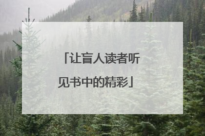 让盲人读者听见书中的精彩