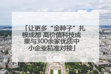让更多“金种子”扎根成都 高价值科技成果与300余家优质中小企业精准对接