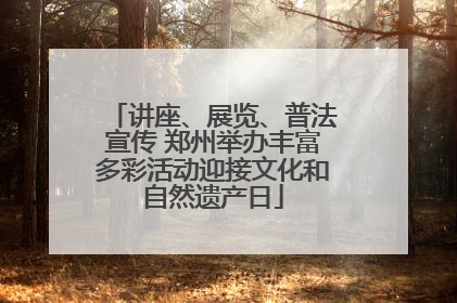 讲座、展览、普法宣传 郑州举办丰富多彩活动迎接文化和自然遗产日