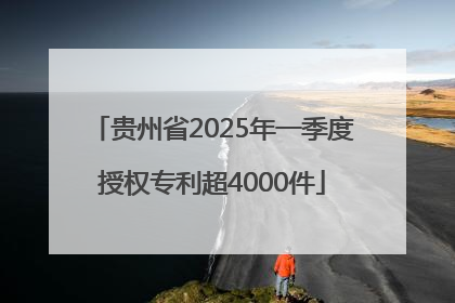 贵州省2025年一季度授权专利超4000件