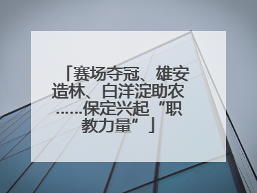 赛场夺冠、雄安造林、白洋淀助农……保定兴起“职教力量”