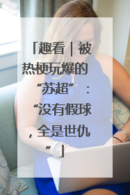 趣看｜被热梗玩爆的“苏超”：“没有假球，全是世仇”