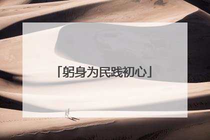 躬身为民践初心