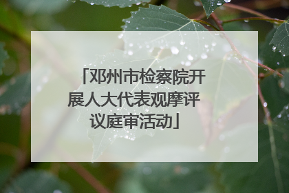 邓州市检察院开展人大代表观摩评议庭审活动