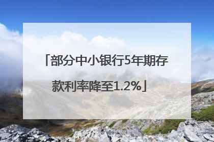 部分中小银行5年期存款利率降至1.2%