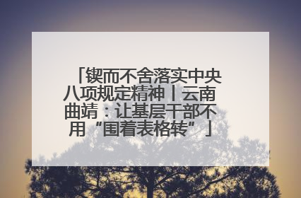 锲而不舍落实中央八项规定精神丨云南曲靖：让基层干部不用“围着表格转”