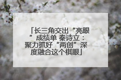 长三角交出“亮眼”成绩单 秦诗立：聚力抓好“两创”深度融合这个棋眼