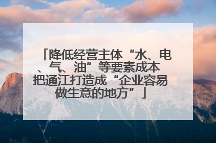 降低经营主体“水、电、气、油”等要素成本 把通江打造成“企业容易做生意的地方”