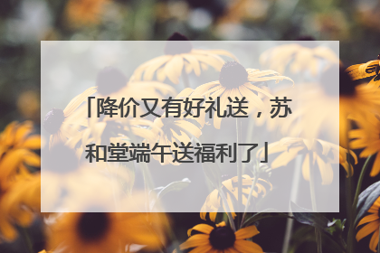 降价又有好礼送，苏和堂端午送福利了