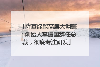 隆基绿能高层大调整：创始人李振国辞任总裁，彻底专注研发